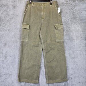 GAP Pants Womens 12 Green Loose Khaki Cargo Desert Cactus Regenerative Cotton